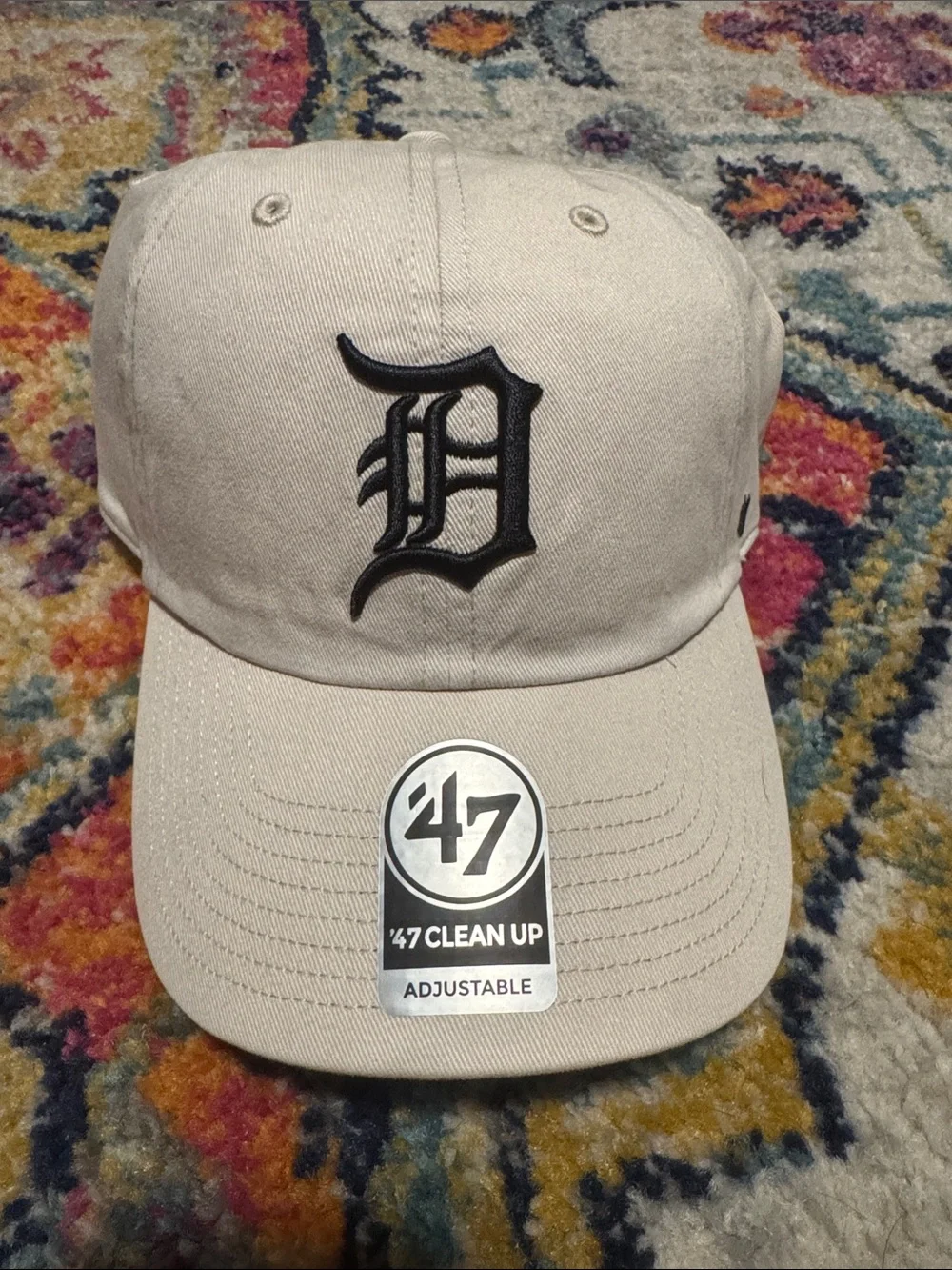 47 Clean Up Detroit 'D' Baseball Cap - Beige with Black Logo